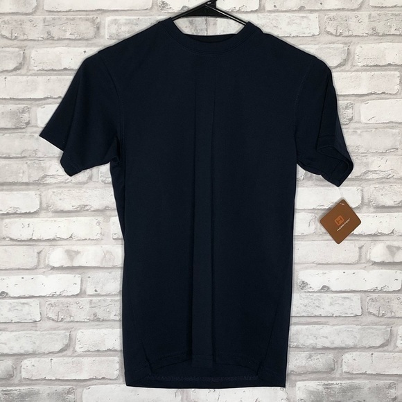 Harriton navy crewneck boys t-shirt, medium 10/12 - Picture 1 of 4